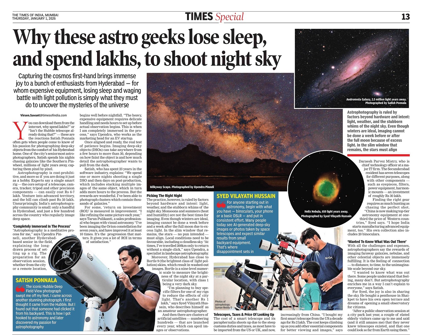 Times of India Pan India feature - Milky Way capture